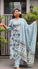 Blue floral 3 pc set