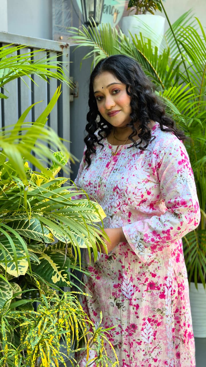 Printed Malmal chikankari 2 pc set