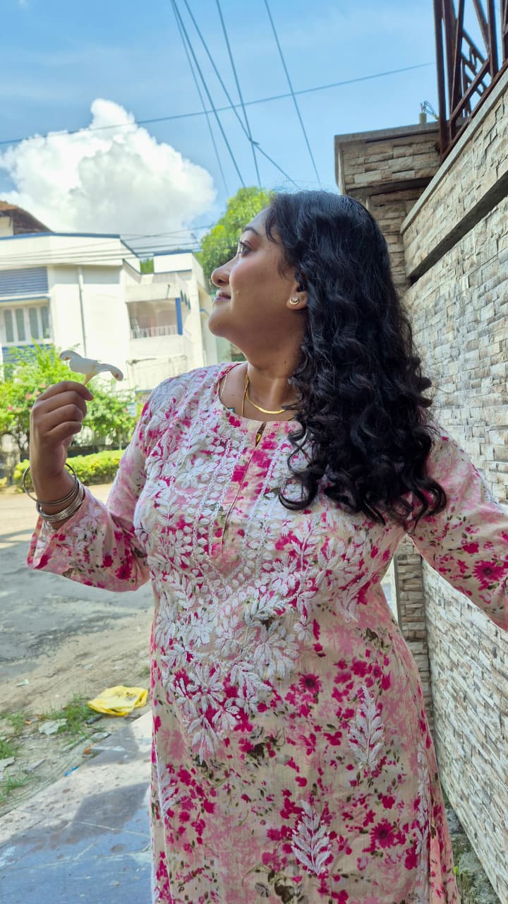 Printed Malmal chikankari 2 pc set