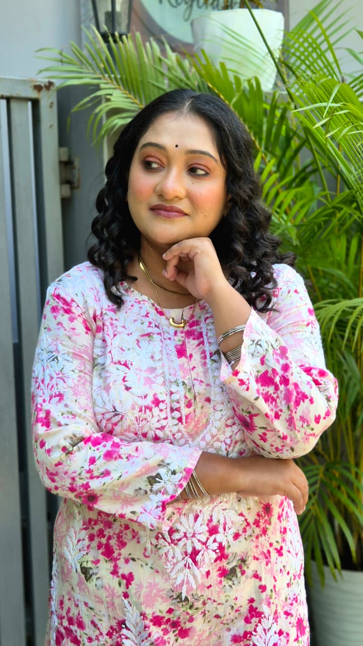 Printed Malmal chikankari 2 pc set