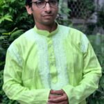 Mens chikankari linen kurta