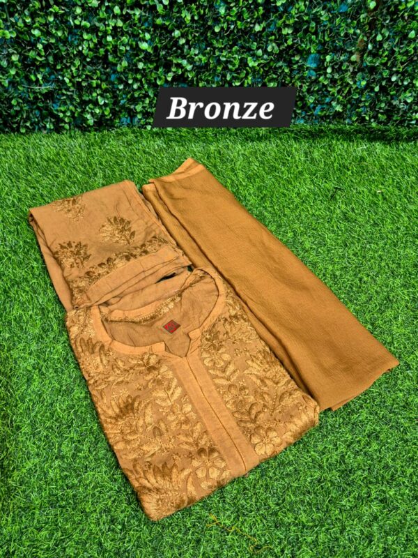 Chikankari Rayon self  3 pc set