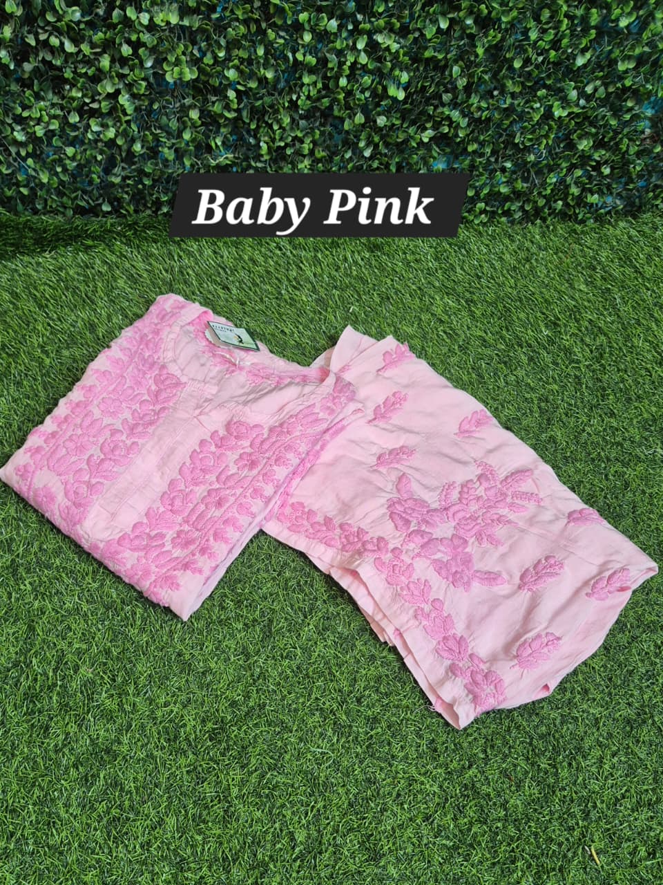3d modal set self  chikankari work