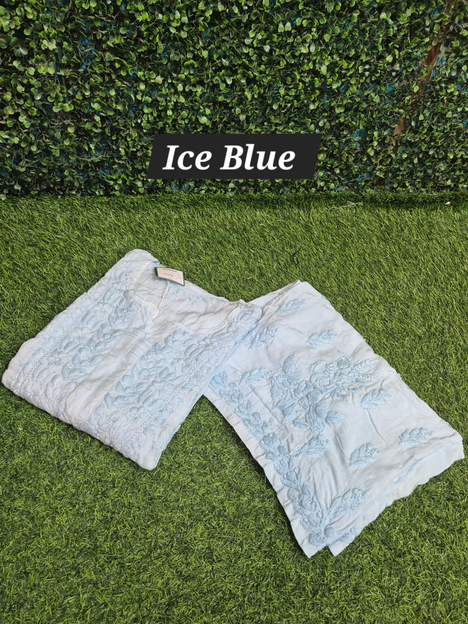 3d modal set self  chikankari work