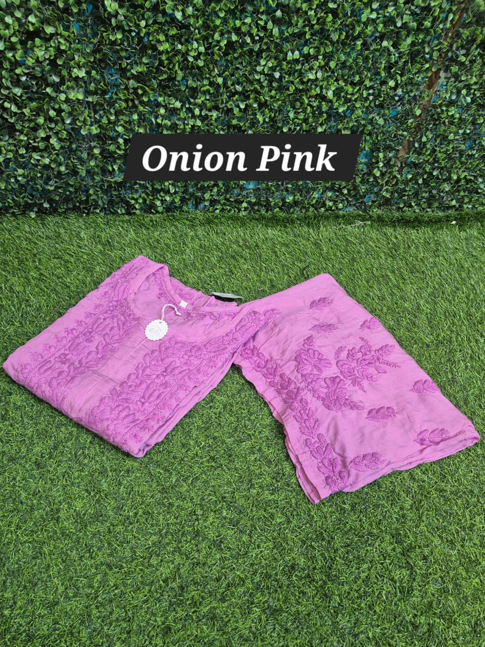 3d modal set self  chikankari work