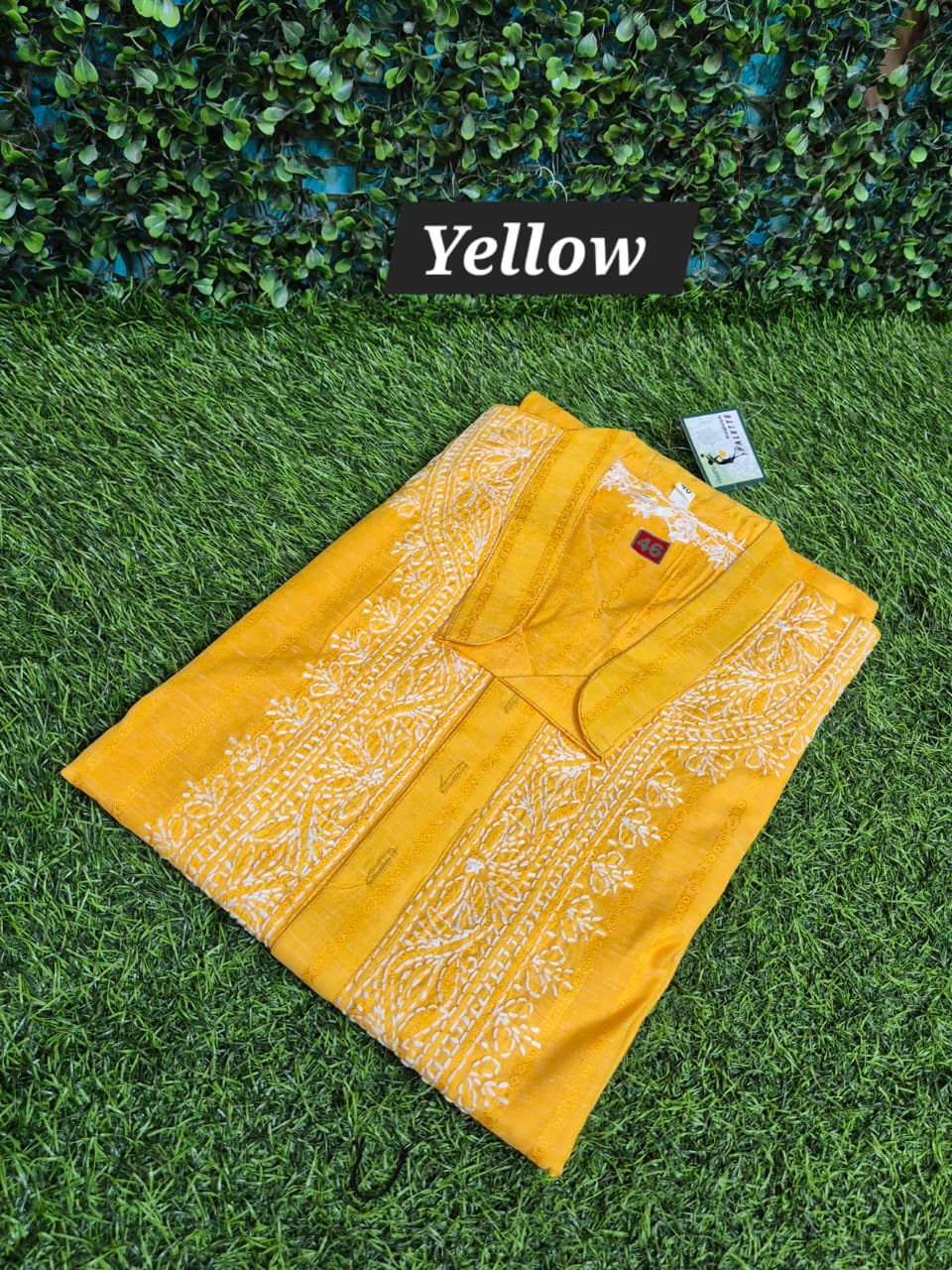Mens chikankari linen kurta