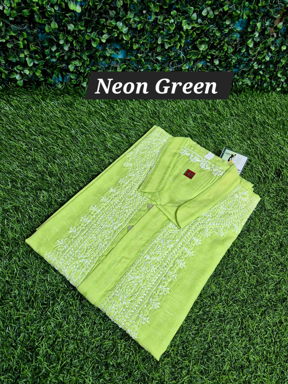 Mens chikankari linen kurta