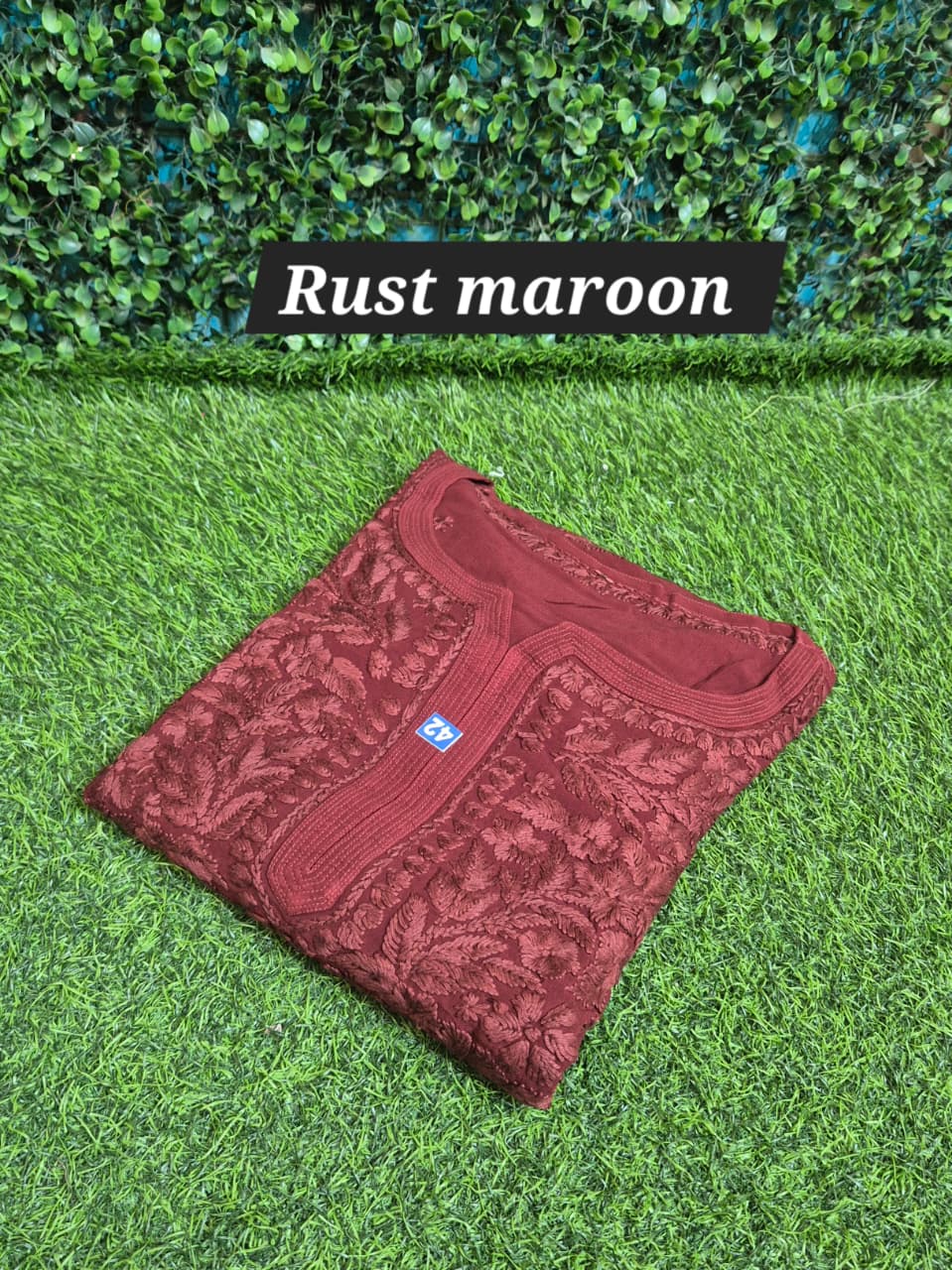 Viscose 3d work chikankari kurti