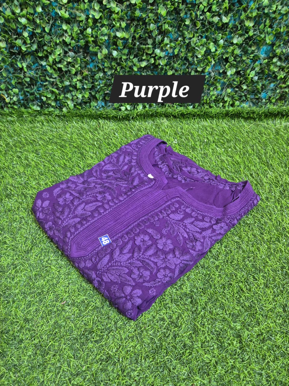 Viscose 3d work chikankari kurti