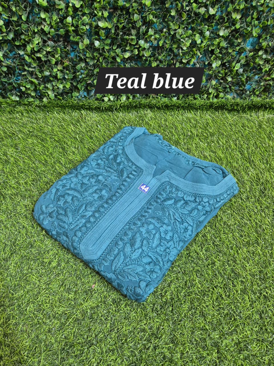 Viscose 3d work chikankari kurti