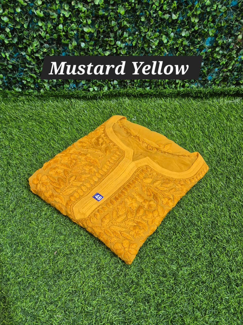 Viscose 3d work chikankari kurti