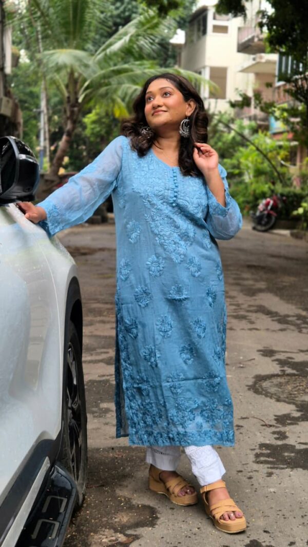 Kota cotton chikankari kurti