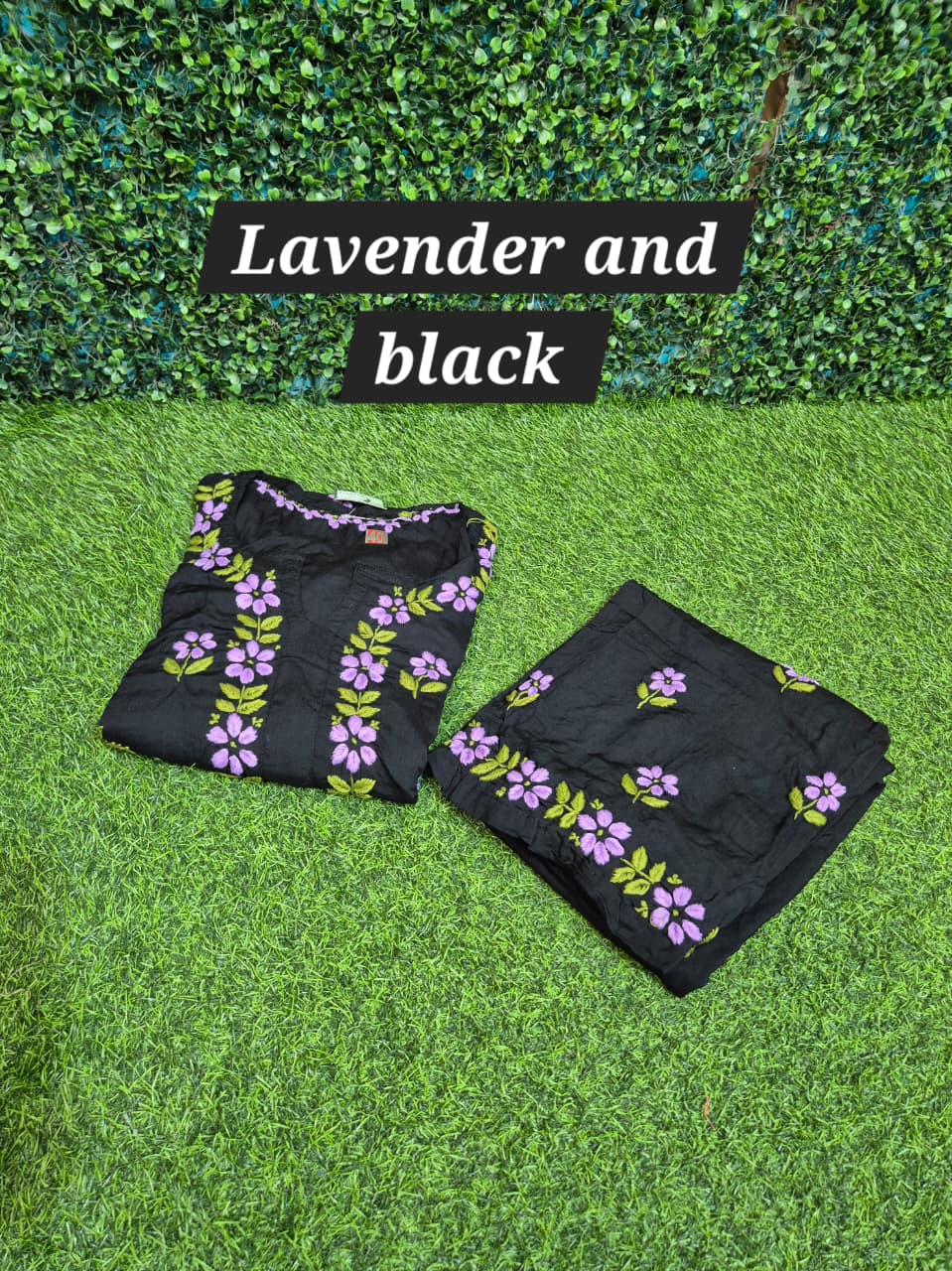 Multicolour thread black modal set
