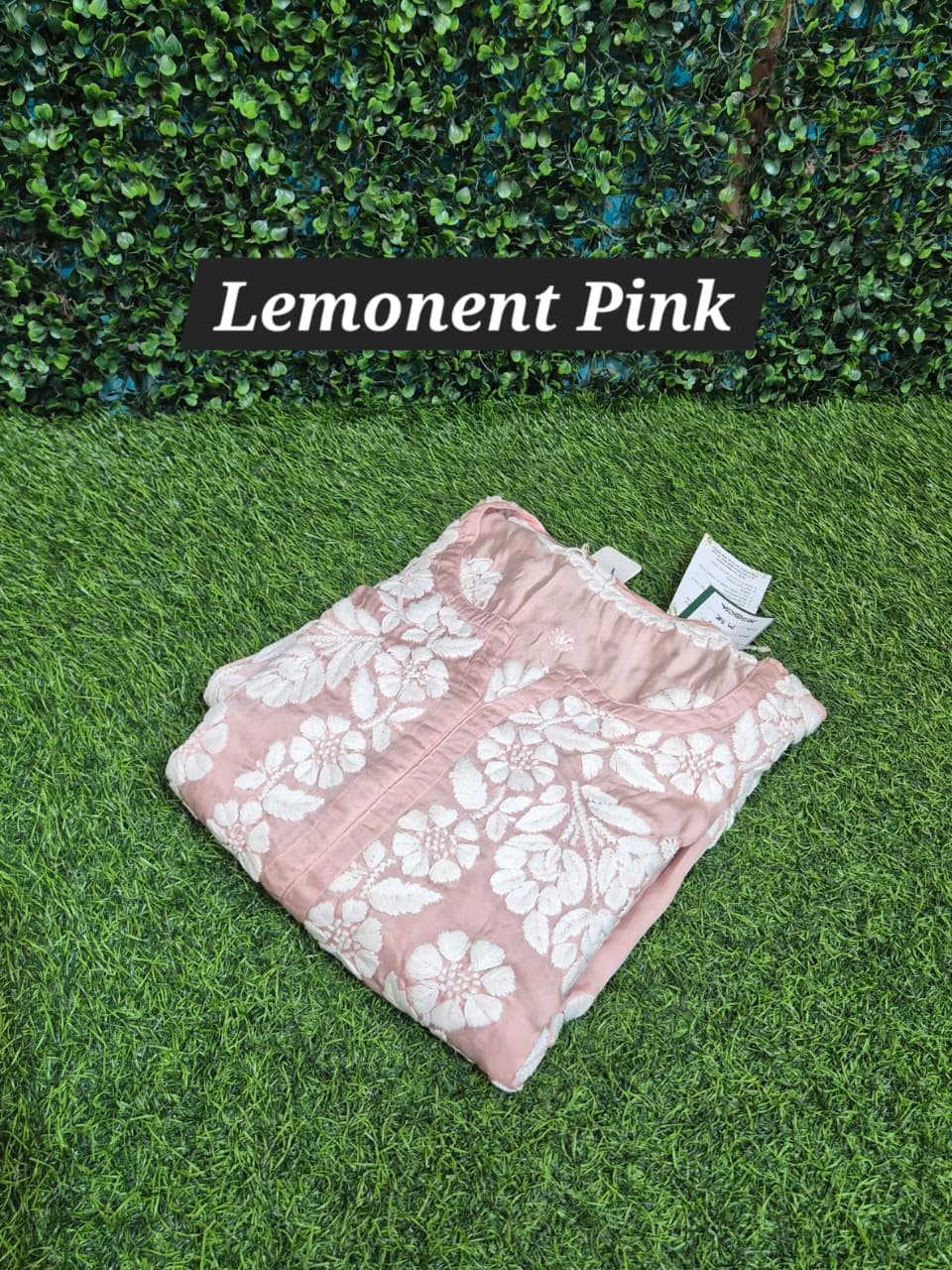 Satin modal chikankari 3d kurti