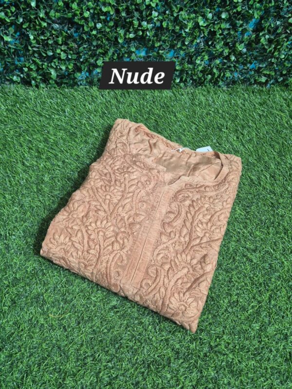 Crepe aline kurti 7D work