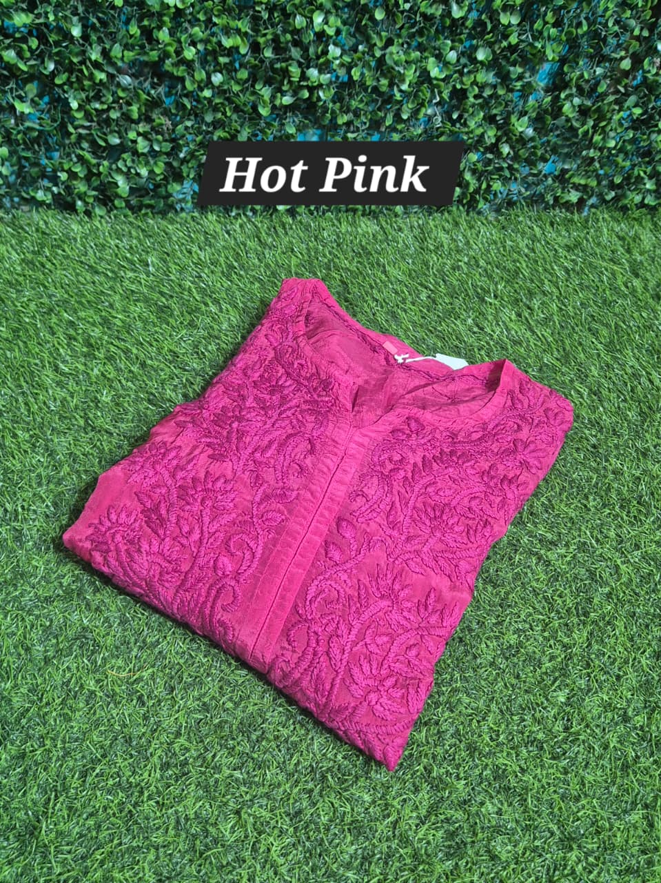 Crepe aline kurti 7D work