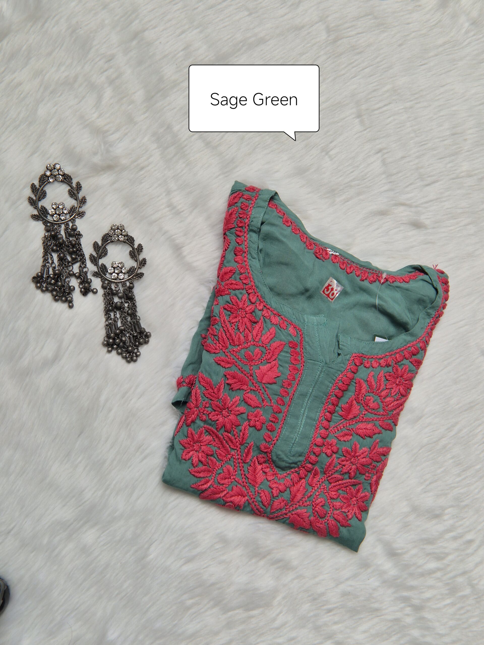 Soft Modal Lucknowi Chikankari Short Kurti