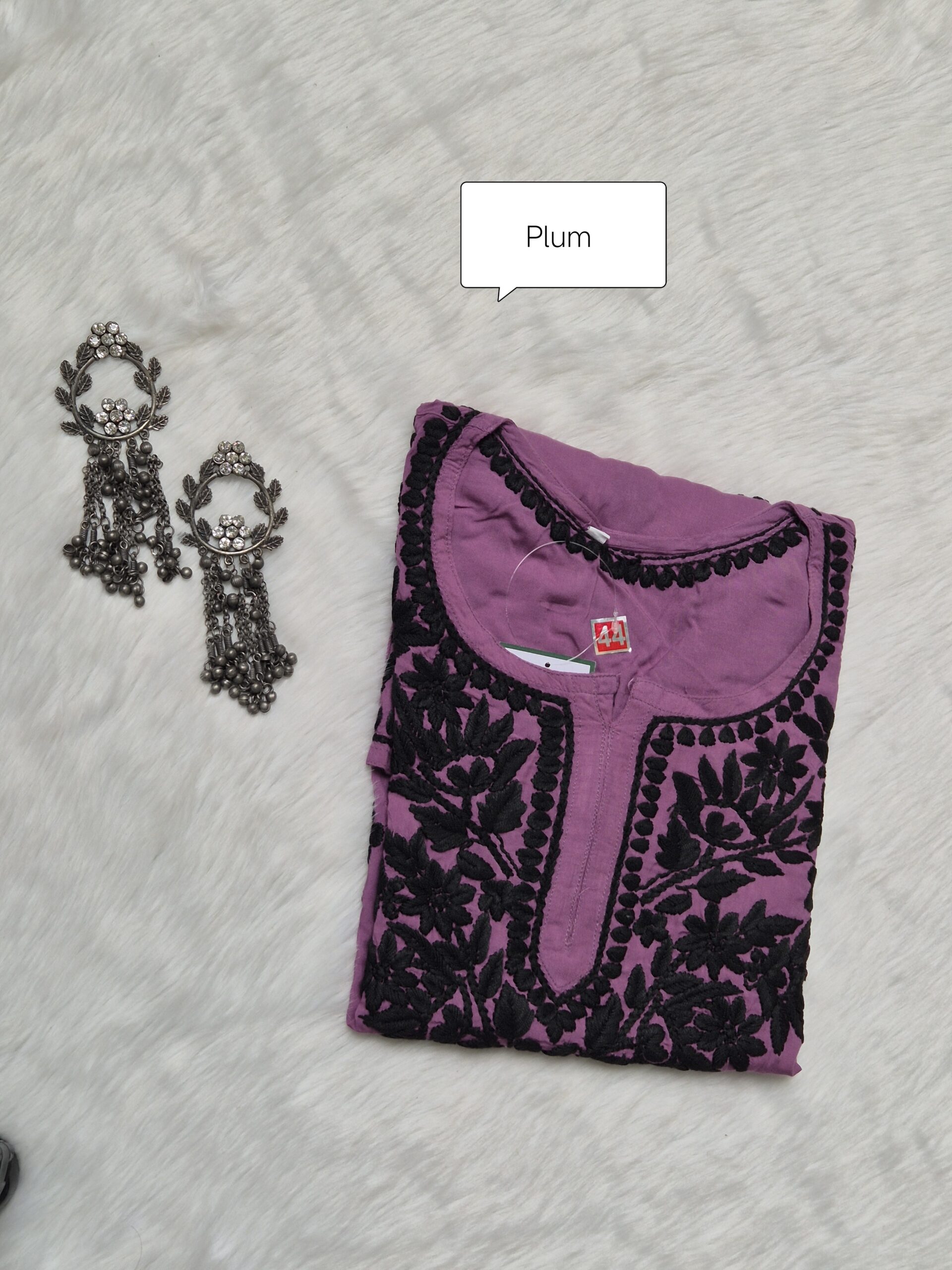 Soft Modal Lucknowi Chikankari Short Kurti