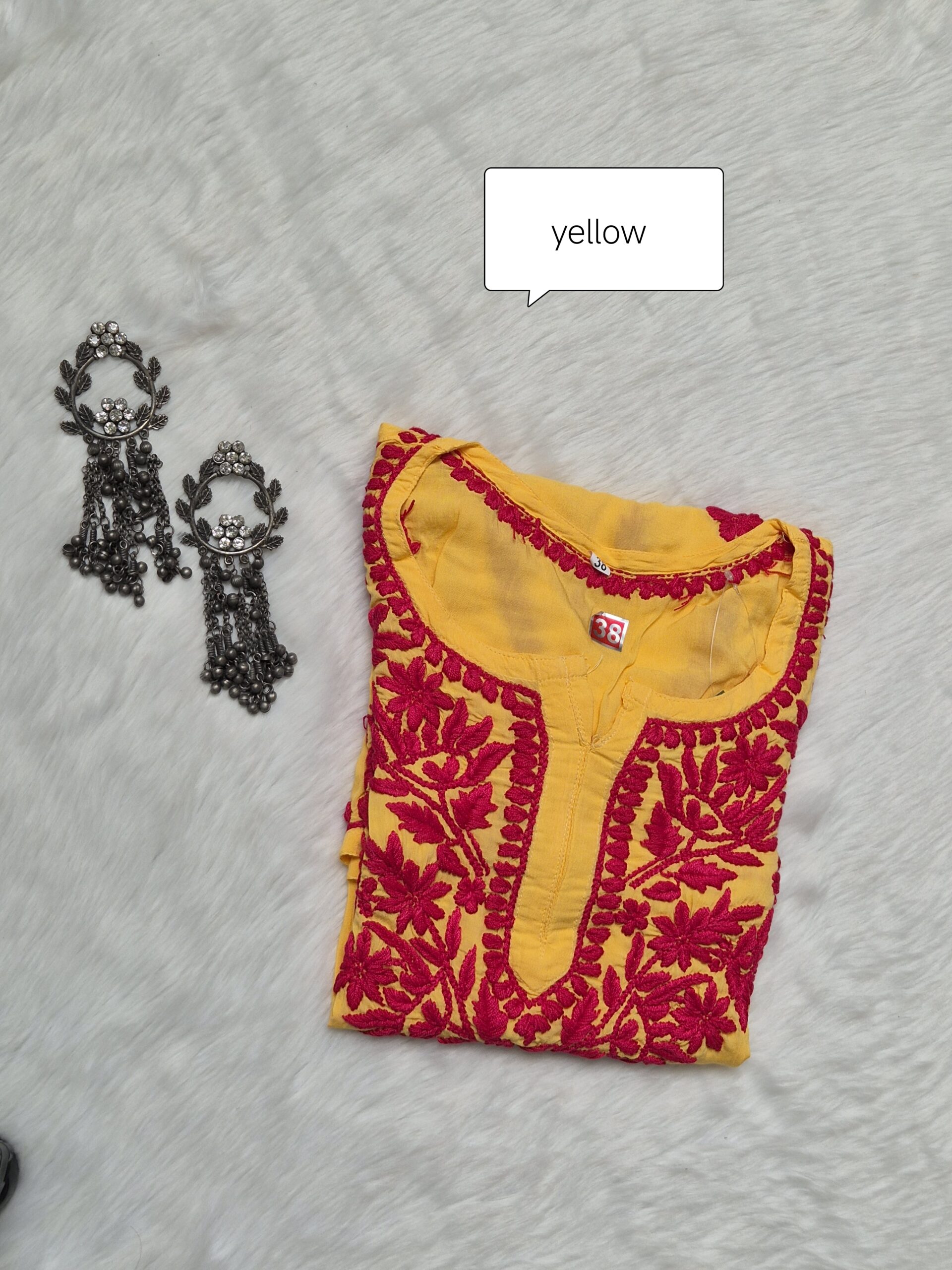 Soft Modal Lucknowi Chikankari Short Kurti