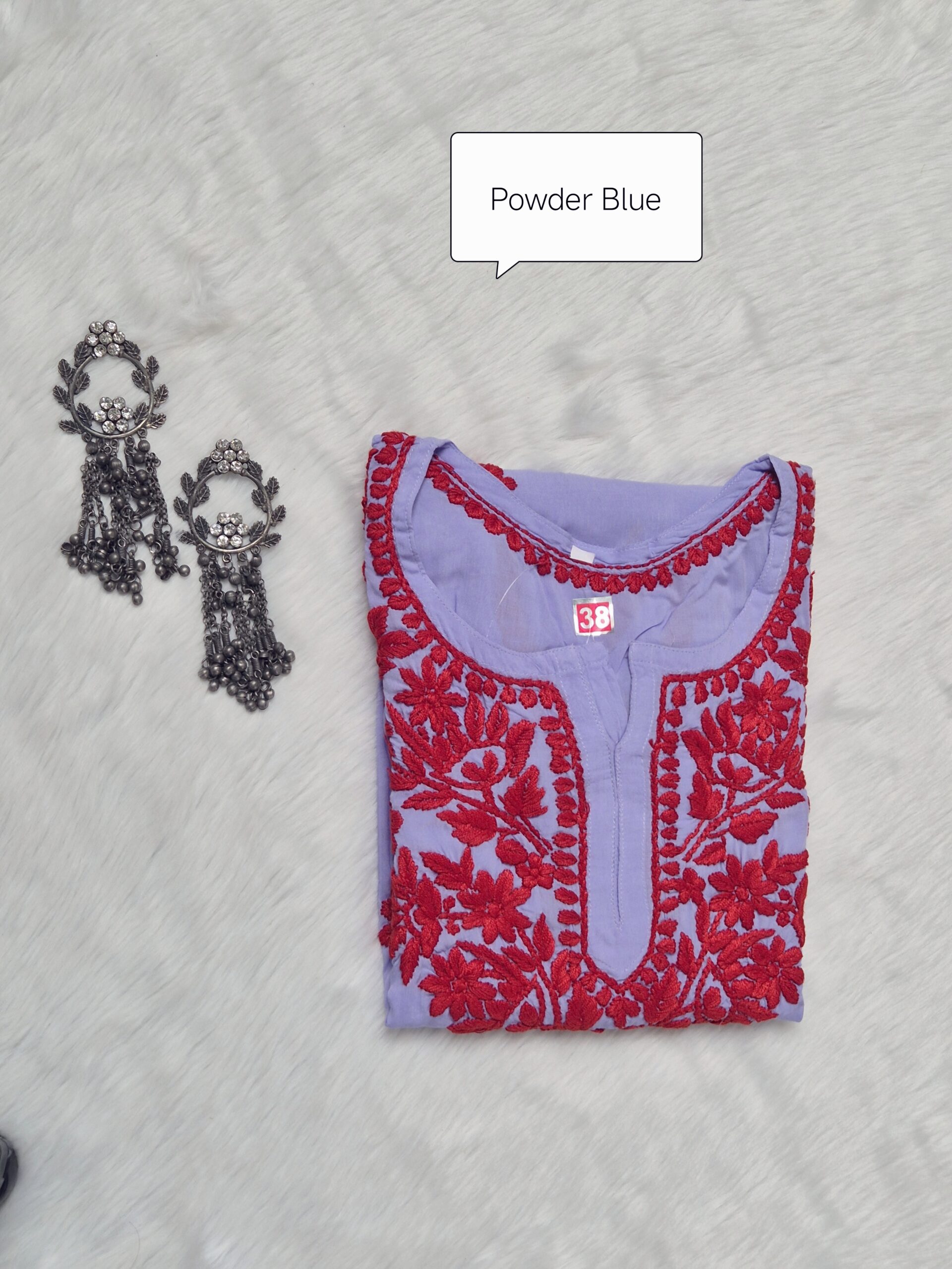 Soft Modal Lucknowi Chikankari Short Kurti