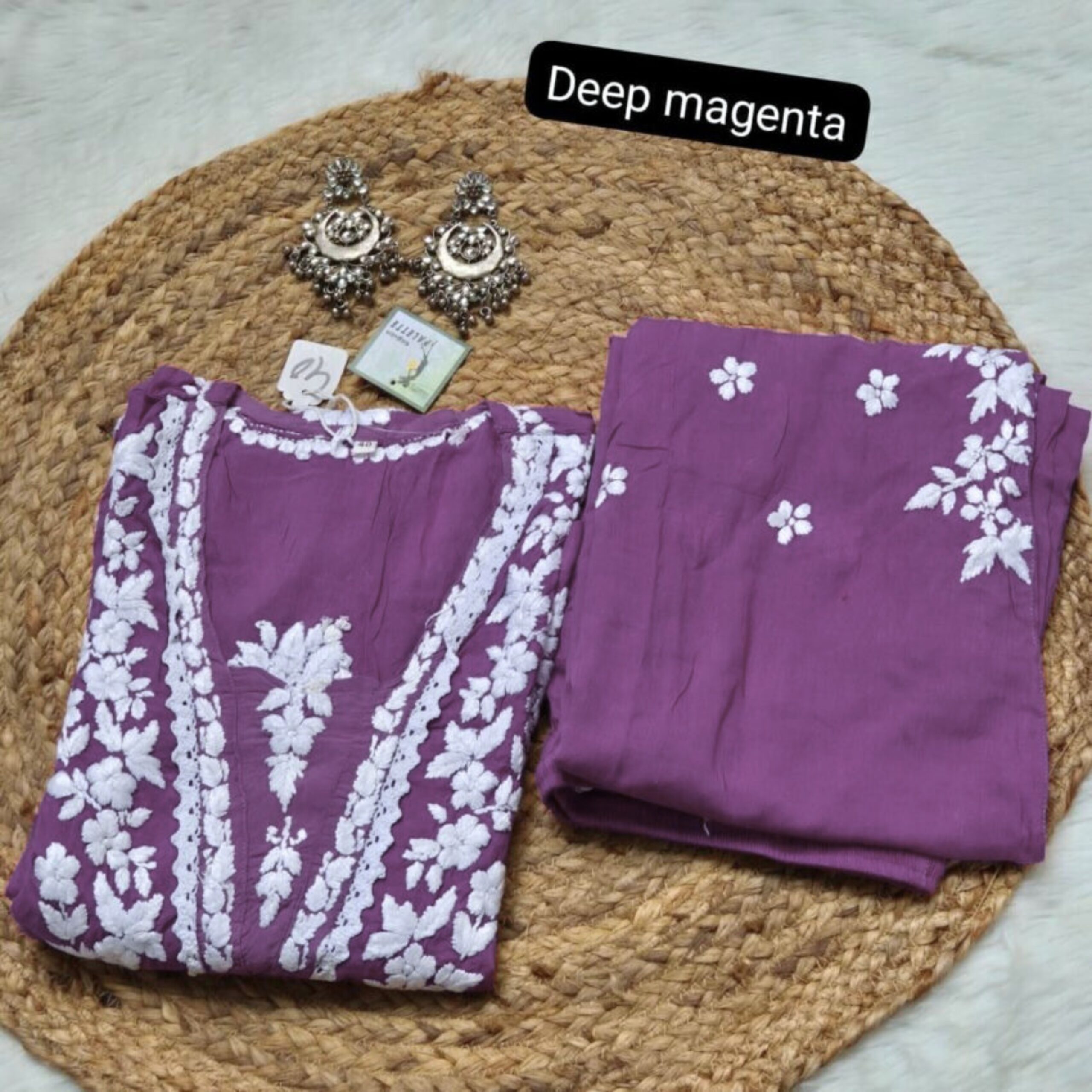 Modal 2 Piece Set – 3D Work Lucknowi Chikankari | Premium Ethnic Wear for Women