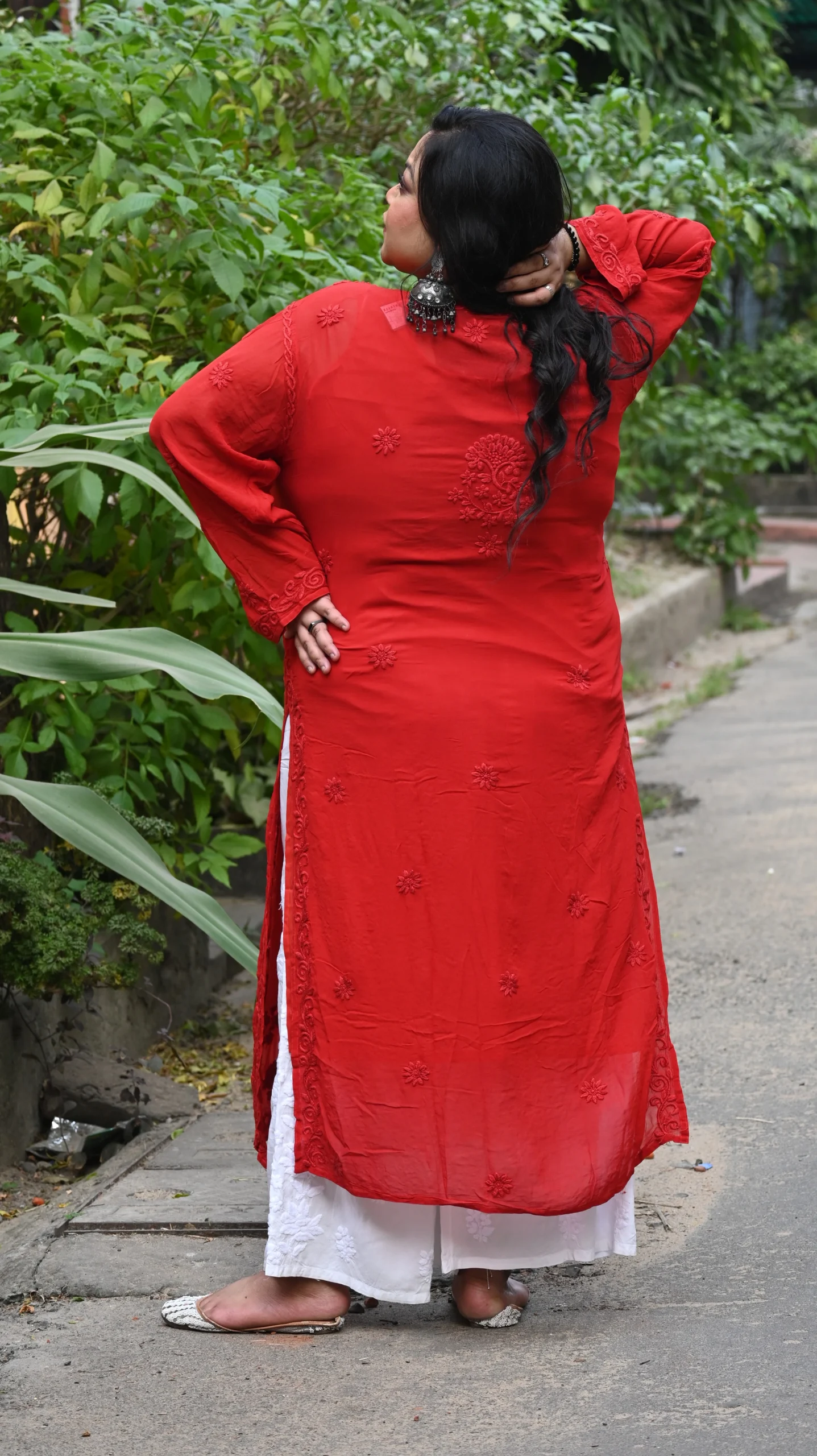 Viscose 3D Self Kurti Plus Size– Premium Lucknowi Chikankari