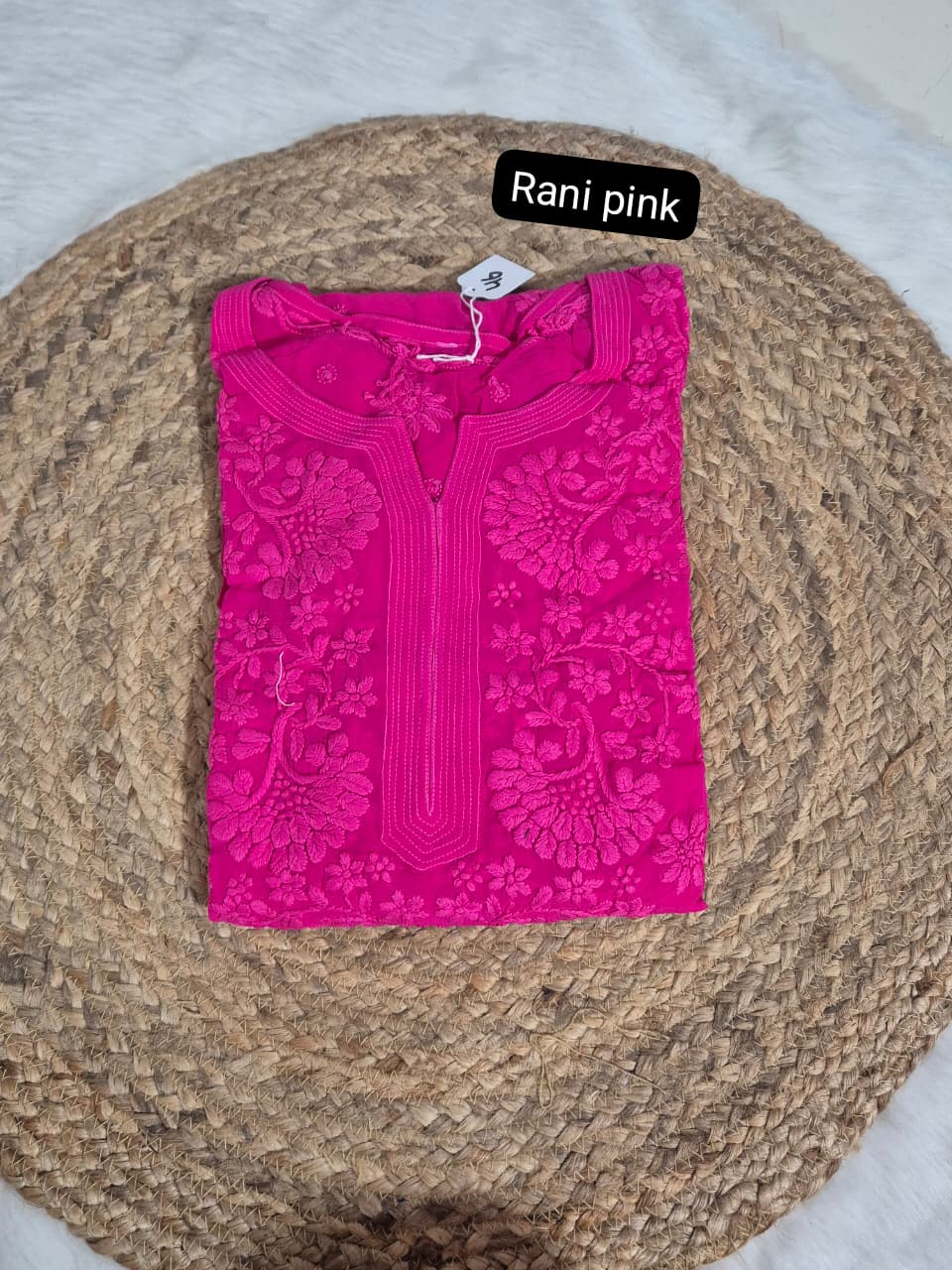 Viscose 3D Self Kurti Plus Size– Premium Lucknowi Chikankari