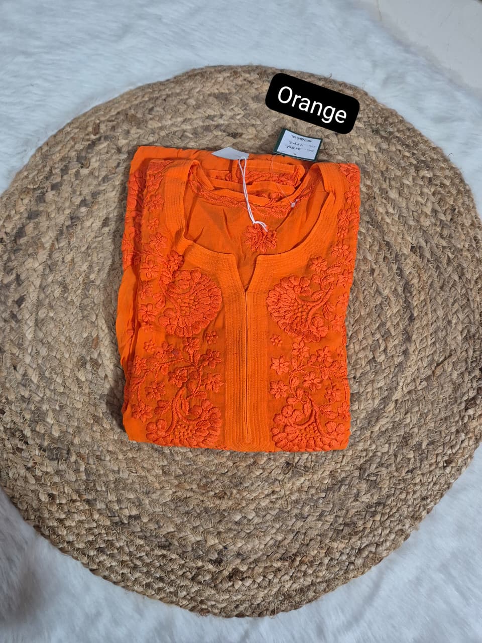 Viscose 3D Self Kurti Plus Size– Premium Lucknowi Chikankari