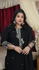 Natural Crepe Silk Cutdana Work 3 Piece Set - Image 2