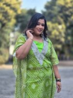 Bandhani print kaftan 3pc set - Image 2