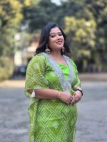 Bandhani print kaftan 3pc set