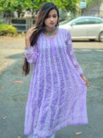 Lucknowi Chikankari Embroidery Georgette Anarkali Kurti - Image 4