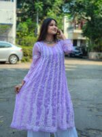 Lucknowi Chikankari Embroidery Georgette Anarkali Kurti