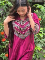 Mashroo Mirror Work Collar Kurti - Image 3