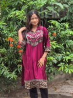 Mashroo Mirror Work Collar Kurti - Image 2