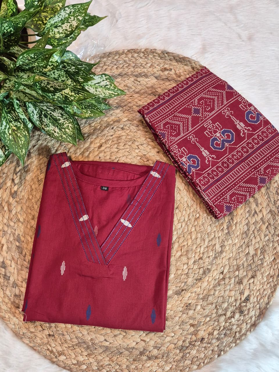 Cotton Ikkat Print 2 Piece Set