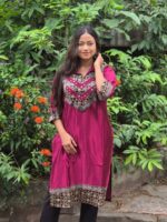 Mashroo Mirror Work Collar Kurti