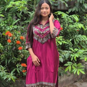 Mashroo Mirror Work Collar Kurti