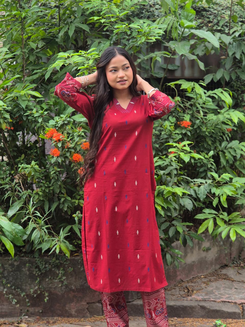 Cotton Ikkat Print 2 Piece Set