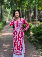 Chikankari Modal Hevy Work Kurti - Image 3