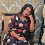 Polka dot hand block  modal kurti