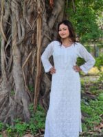 Chikankari Viscose Resham Bakhiya Work