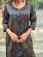 Hand block cord pipin Mashroo   kurti - Image 2