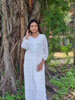 Chikankari Viscose Resham Bakhiya Work - Image 3