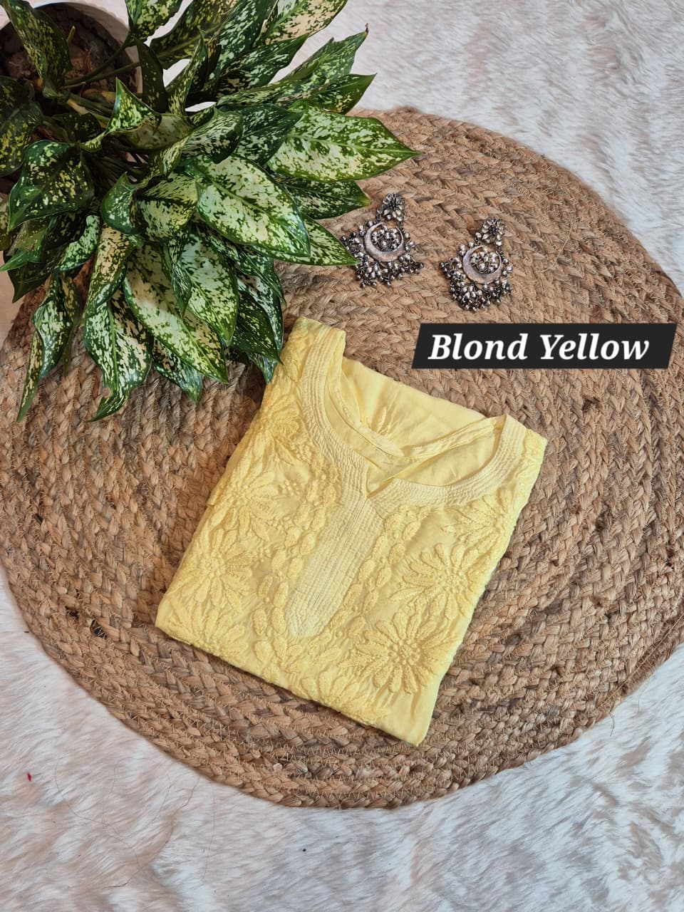 Chikankari Maslin Short Top