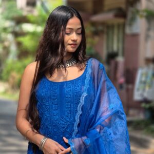 Viscose 3D Noodles Strap 3 Piece Kurti
