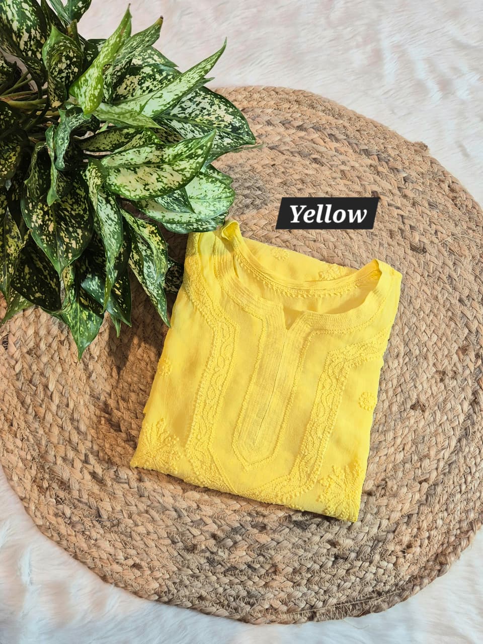 Chikankari Viscose Self Short Top