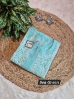 Chikankari Gorgette Front Open Full jal Kurti - Image 9