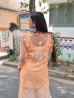 Chikankari Gorgette Front Open Full jal Kurti - Image 3
