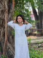 Chikankari Viscose Resham Bakhiya Work - Image 2